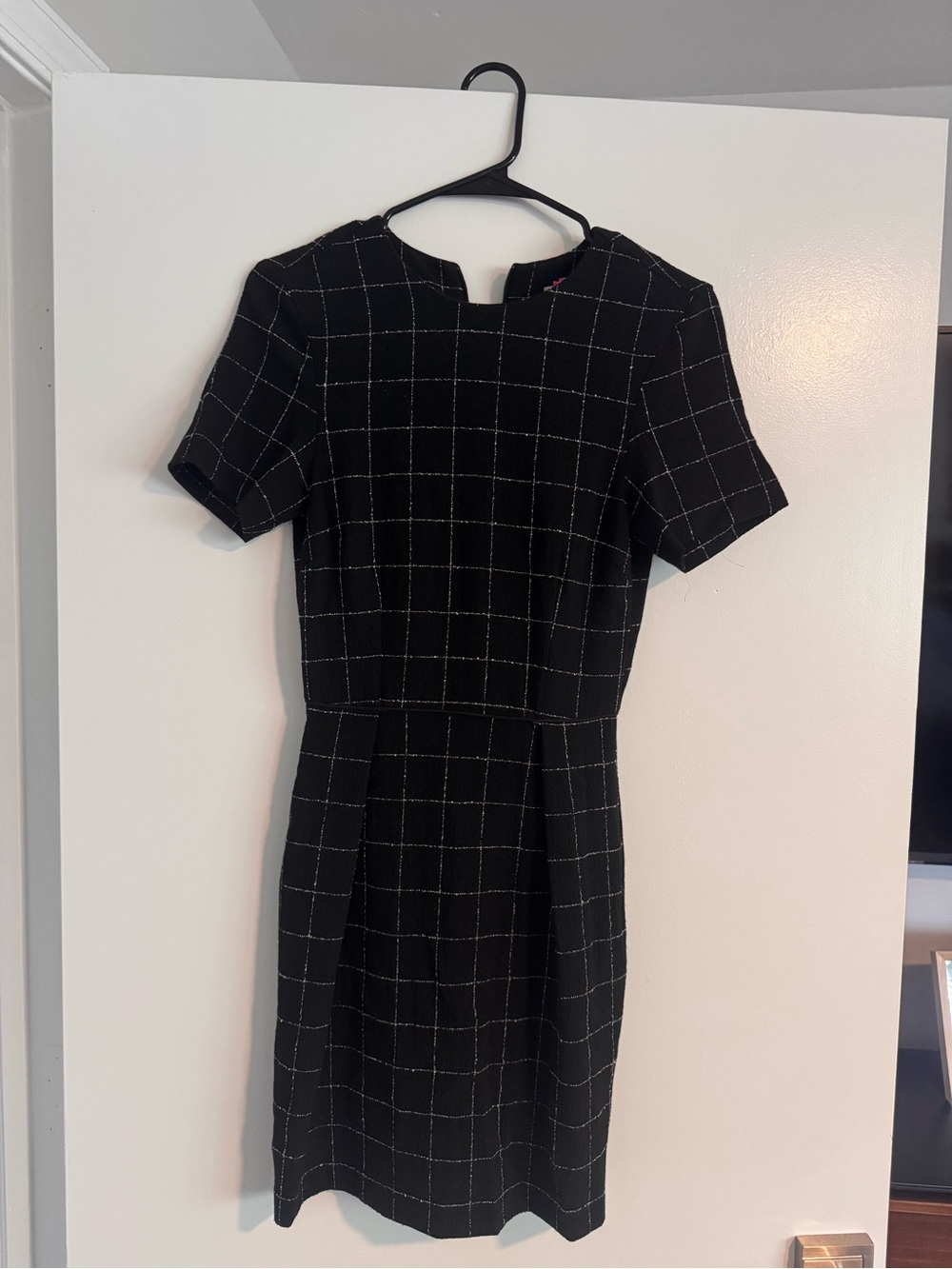 H&M Black Windowpane Midi Dress